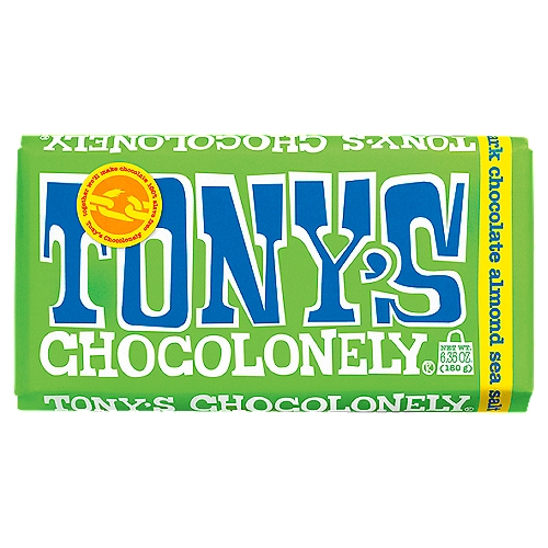 Tony's Chocolonely Almond Sea Salt 51% Dark Chocolate Bar, 6.35 oz