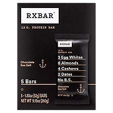 Rxbar Chocolate Sea Salt Protein Bar, 1.83 oz, 5 count
