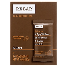 Rxbar Peanut Butter Chocolate Protein Bar, 1.83 oz, 5 count