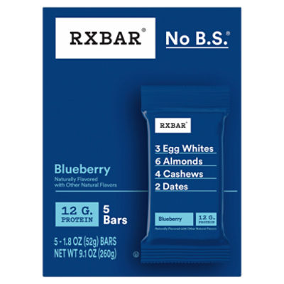 RXBAR Blueberry Protein Bars, Protein Snack, 5Ct Box