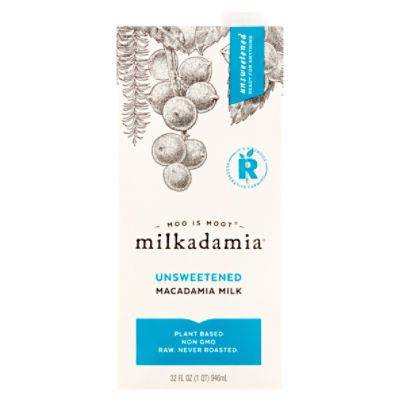 Milkadamia Unsweetened Macadamia Milk, 32 fl oz