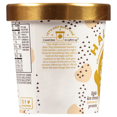 Halo Top Chocolate Chip Cookie Dough Light Ice Cream, 16 fl oz