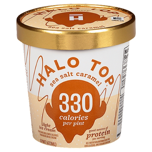 Halo Top Sea Salt Caramel Light Ice Cream, 1 pint
Contains 110 Calories Compared to 325 Calories per Serving in Regular Ice Cream.

Let's Not Rush This®
I need time to soften up™
You might notice that Halo Top sometimes freezes a little harder—and you're right. If you're wondering why, take a look at the sugar & fat numbers to the left.
Just give me a couple of minutes on the counter before you dig in. We all know the best things take time.