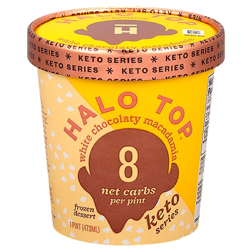 Halo Top White Chocolaty Macadamia Frozen Dessert, 1 pint
Let's Not Rush This®
I need time to soften up™
We know you're ready for a delicious frozen treat with just 8 net carbs and 7g sugar per pint — we are, too! All we ask is that you don't rush this too quickly. It's best to leave us out for a few minutes to soften up for a more creamy experience. Sound good?