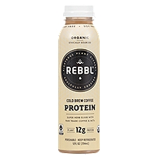REBBL Organic Cold Brew Coffee, Protein Elixir, 12 Ounce