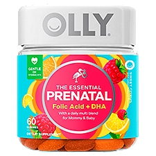Olly The Essential Prenatal Folic Acid + DHA Sweet Citrus Dietary Supplement, 60 count