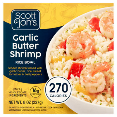Scott & Jon's Garlic Butter Shrimp Rice Bowl, 8 oz, 8 Ounce