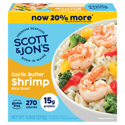 Scott & Jon's Garlic Butter Shrimp Rice Bowl, 8 oz, 8 Ounce