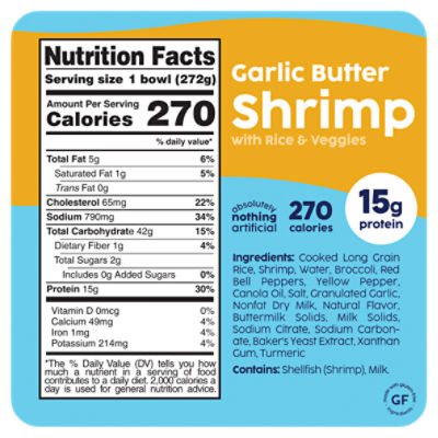 Scott & Jon's Garlic Butter Shrimp Rice Bowl, 9.6 oz