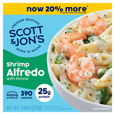 Scott & Jon's Shrimp Alfredo with Penne, 8 oz, 8 Ounce