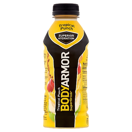 BODYARMOR Sports Drink, Tropical Punch 16 fl oz
Electrolytes:
Potassium: 700mg
Total Blend: 820mg