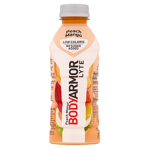 BODYARMOR LYTE Sports Drink, Peach Mango, 16 fl oz
Electrolytes:
Potassium: 700mg
Total Blend: 820mg