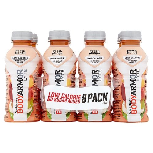 BodyArmor Lyte SuperDrink Peach Mango Sports Drink, 12 fl oz, 8 count
Electrolytes:
Potassium: 525mg
Total Blend: 1,215mg

Vitamins:
150% RDI of B3, B5, B6, B9, B12
75% RDI of vitamins A, C & E