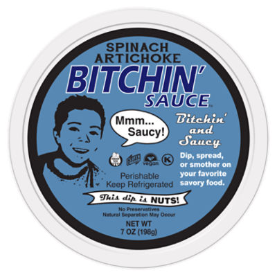 Bitchin' Sauce® Spinach Artichoke - The Almond Dip, 7 Ounce