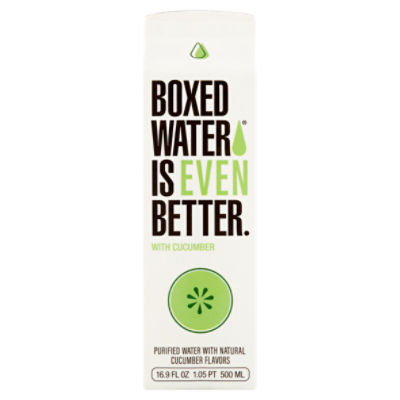 Boxed Water is Even Better Purified Water with Natural Cucumber Flavors, 16.9 fl oz