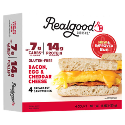Feel Good Foods Gluten-Free Uncured Bacon Egg & Cheese Pockets, 2