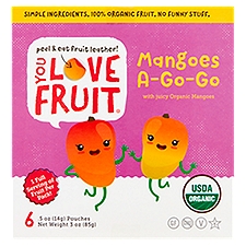 You Love Fruit Mangoes A-Go-Go Fruit Snacks, .5 oz, 6 count
