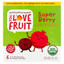You Love Fruit Super Berry Fruit Snacks, .5 oz, 6 count