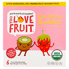 You Love Fruit Kiwi Berry Buddies Fruit Snacks, .5 oz, 6 count