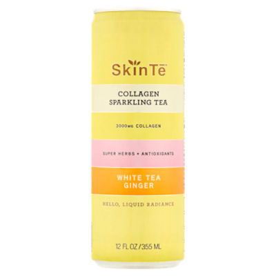 Skin Tē White Tea Ginger Collagen Sparkling Tea, 12 fl oz