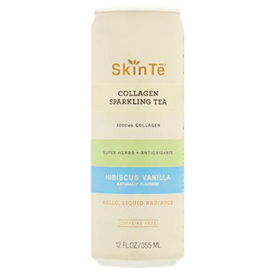 Skin Tē Hibiscus Vanilla Collagen Sparkling Tea, 12 fl oz