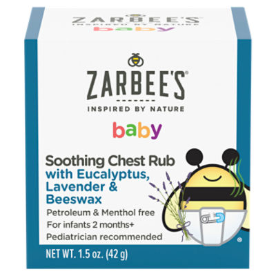 Zarbee's Naturals Baby Soothing Chest Rub with Eucalyptus, Lavender & Beeswax, 1.5 oz