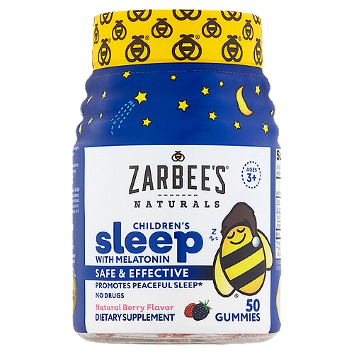 Zarbee's Naturals Children's Sleep with Melatonin Dietary Supplement, Ages 3+, 50 count
Safe & Effective
Dr. Zak Zarbock, a pediatrician and father, couldn't find effective chemical-free products to keep the whole family healthy, so he created his own products including handpicked natural ingredients, whenever possible. The result is Zarbee's Naturals.
Our Children's Sleep gummies are a safe, drug-free way to help promote peaceful sleep.*
*These Statements Have Not Been Evaluated by the Food and Drug Administration. This Product is Not Intended to Diagnose, Treat, Cure, or Prevent Any Disease.

Allergen Friendly
Formulated without: Milk, egg, fish, shellfish, tree nuts, wheat, peanuts, soy