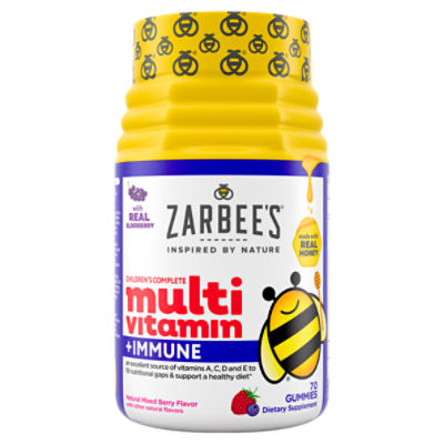 Zarbee's Natural Mixed Berry Flavor Children's Complete Multivitamin + Immune Gummies, 70 ct