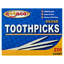 GoodCo! Toothpicks, Round, 250 Each