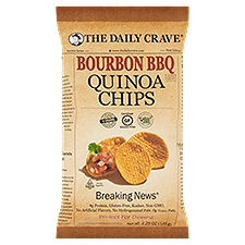 The Daily Crave Breaking News Bourbon BBQ Flavored Quinoa Chips, 4.25 oz