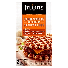Julian's Recipe Cauli-Wafels Turkey Sausage & Cheddar Breakfast Sandwiches, 2 count, 8 oz