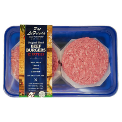 Pat La Frieda Meat Purveyors Original Blend Beef Burgers, 12 count, 3 lbs