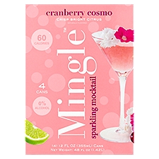 Mingle Cranberry Cosmo Sparkling Mocktail, 12 fl oz, 4 count