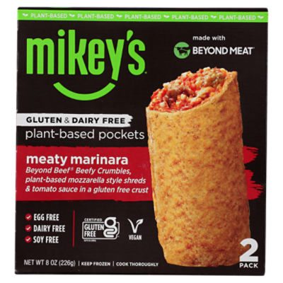 Mikey's Gluten & Dairy Free Meaty Marinara Plant-Based Pockets, 2 count