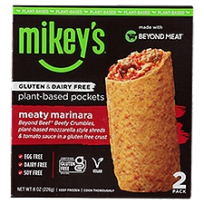 Mikey's Gluten & Dairy Free Meaty Marinara Plant-Based Pockets, 2 count, 8 oz