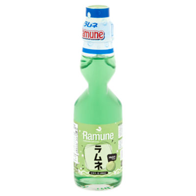 SNOWFOX Melon Flavor Ramune Carbonated Soft Drink, 6.76 fl oz