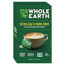 Whole Earth Sweetener, Stevia Leaf & Monk Fruit Plant-Based, 5.6 Ounce