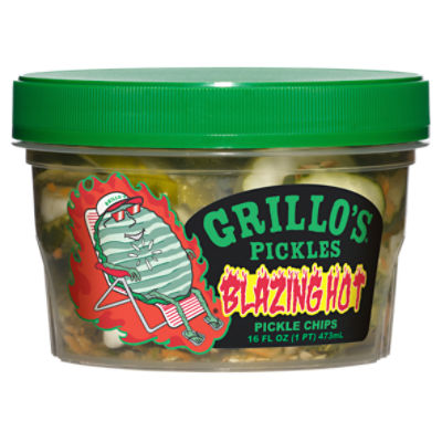 Grillo's Pickles Blazing Hot Pickle Chips, 16 fl oz