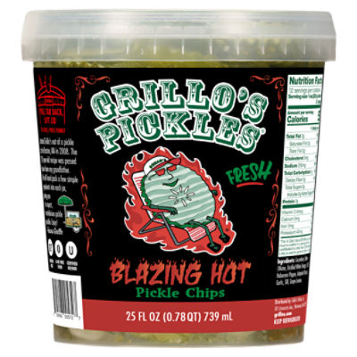 Grillo's Pickles Fresh Blazing Hot Pickle Chips, 25 fl oz