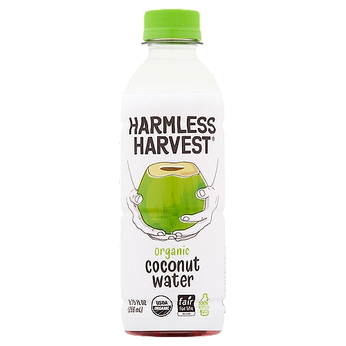 Harmless Harvest Organic Coconut Water, 8.75 fl oz
Seeing pink? It's natural.

Delicious made the harmless way.

Naturally pink
If you leave pure coconut water alone (and we do), varying antioxidant levels can affect how it naturally turns pink. This process is natural, so we embrace it.