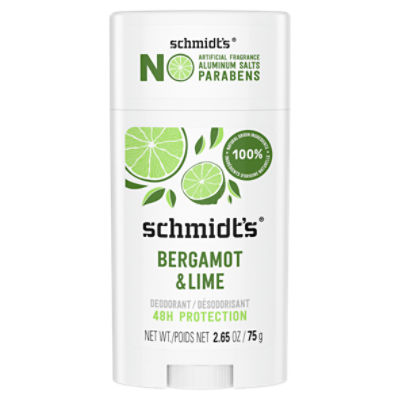 eftertænksom hans skrige Schmidt's Aluminum Free Natural Deodorant Bergamot & Lime, 2.65 oz