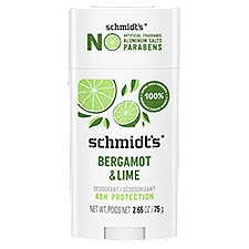 Schmidt's Aluminum Free Natural Deodorant Bergamot & Lime, 2.65 oz