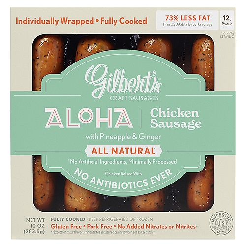 Gilbert's Craft Sausages Aloha Chicken Sausage, 10 oz