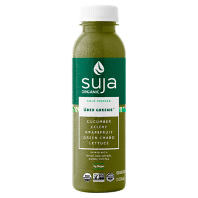 Suja Organic Cold-Pressed Über Greens Vegetable & Fruit Juice Drink, 12 fl oz, 12 Fluid ounce