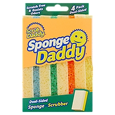 Scrub Daddy Sponge Daddy Sponge+Scrubber, Dual-Sided, 4 Each