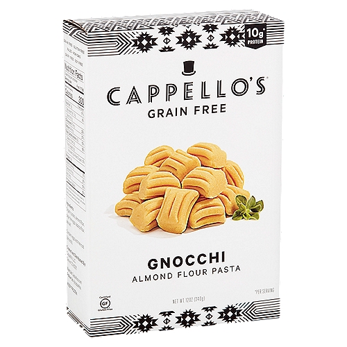 Cappello's Gnocchi Almond Flour Pasta, 12 oz
10g* Protein
*Per Serving