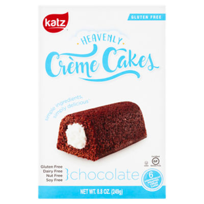 Katz Gluten Free Heavenly Chocolate Crème Cakes, 6 count, 8.8 oz