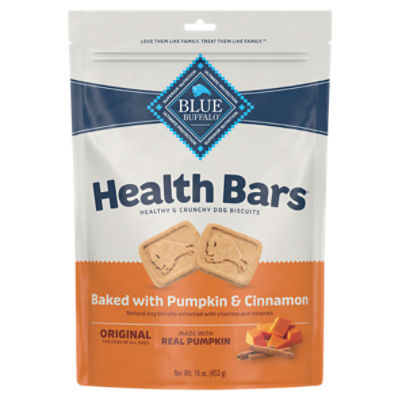 Blue Buffalo Health Bars Natural Crunchy Dog Treats Biscuits, Pumpkin & Cinnamon 16-oz Bag