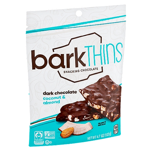 barkTHINS Coconut & Almond Dark Chocolate, 4.7 oz
Enjoy something delightful in every layer of our bark. Our goal is to create one-of-a-kind chocolate. Simple ingredients made better; delicious flavor combinations that satisfy. It's a little goodness that goes a long way, every day.