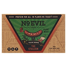 No Evil Foods The Stallion Italian Sausage, 4 count, 12 oz